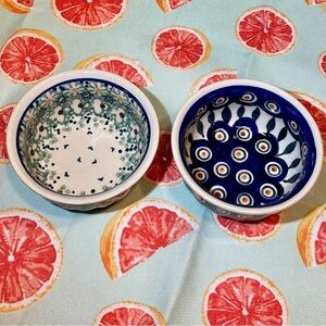 POLISH POTTERY SMALL BOWL PAIR